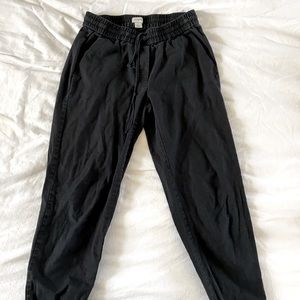 JCrew black cotton/linen joggers